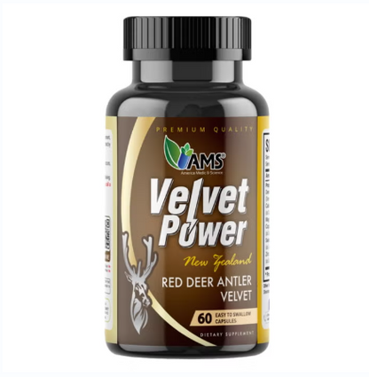 AMS Velvet Power Red Deer Antler Velvet - 60 Capsules