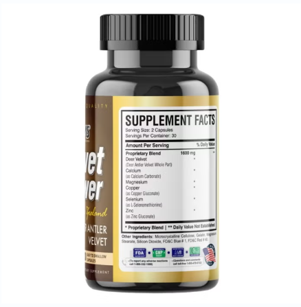 AMS Velvet Power Red Deer Antler Velvet - 60 Capsules