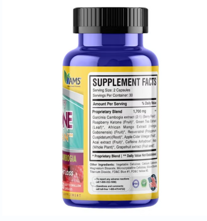 AMS Raspberry Ketone Lean - 60 Capsules