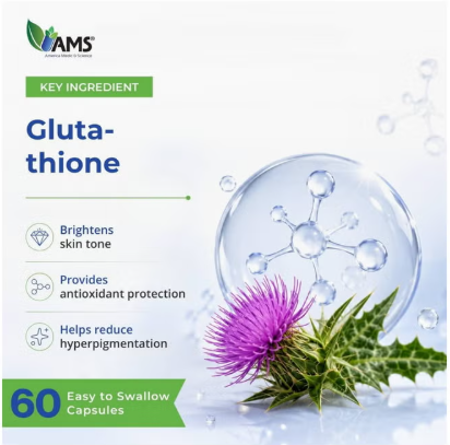 AMS Pearly Glutathione Capsules, 60 Capsules
