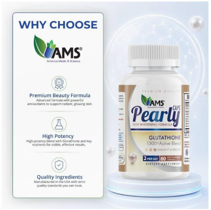 AMS Pearly Glutathione Capsules, 60 Capsules