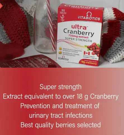 Vitabiotics Ultra Cranberry Extract 750mg Tablets Pack of 30's