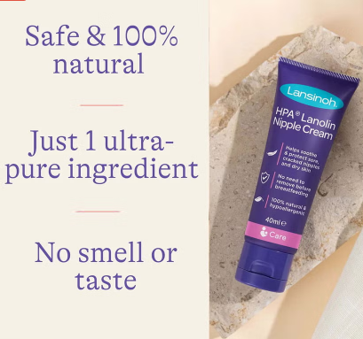 Lansinoh 100% HPA Lanolin Nipple Cream For Sore Nipples & Dry Cracked Skin 40ml