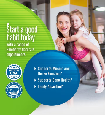 Blueberry Naturals Chelated Magnesium 400 mg Tablets 90's B0258