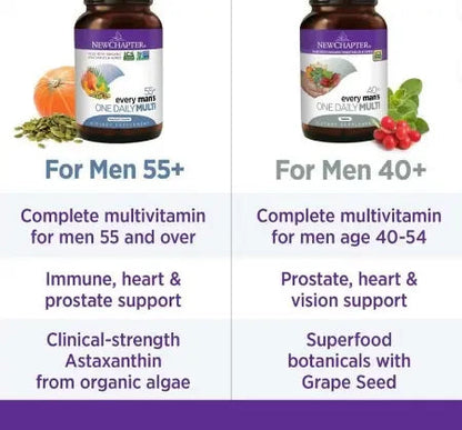 New Chapter Every Man's One Daily 55+ Multivitamin Tablets, Pack of 72's New Chapter