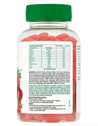 Chewy Vites Multi-Vit Advance Adult Multivitamin Supplement Gummies Berries Flavour, Pack of 60's Chewy Vites