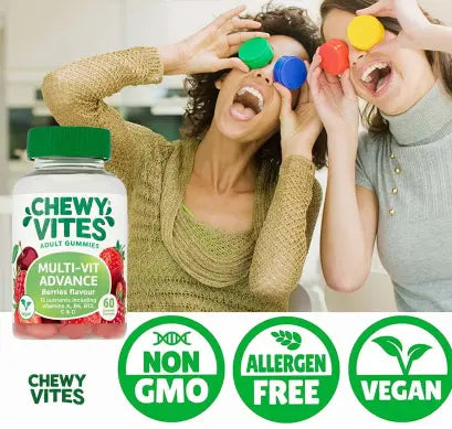 Chewy Vites Multi-Vit Advance Adult Multivitamin Supplement Gummies Berries Flavour, Pack of 60's Chewy Vites