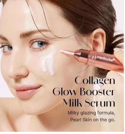 Collagen Glow Booster Milk Serum - Twist And Click - Radiance And Hydration With Niacinamide, Milk Protein Extract, Hydrolyzed Collagen - Illuminates And Firms Skin - Korean Skin Care, 0.50 Fl Oz medicupe