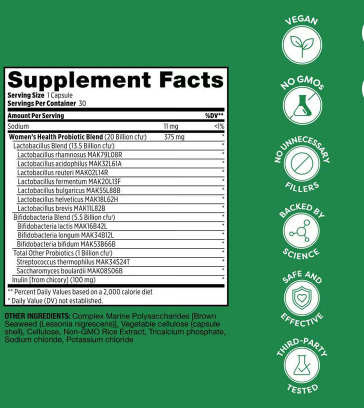 Probulin Women's Health Probiotic Capsules For Digestive Health, Pack of 30's Probulin