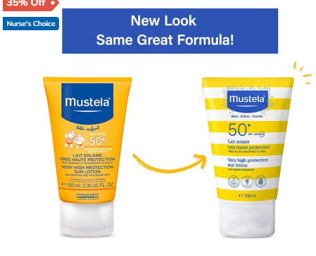 Mustela Very High Protection SPF50+ Sunscreen Lotion For Face and Body, Water Resistant 100ml Mustela
