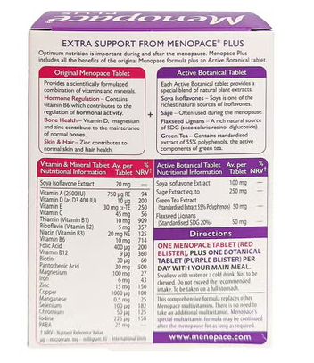 Vitabiotics Menopace Plus During & After Menopause Support Tablets, Pack of 56's vitabiotics
