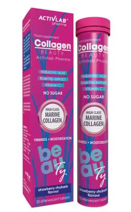 Activlab Pharma Collagen Beauty No Sugar Effervescent Tablets For Skin Firmness and Moisturization, Strawberry Flavor, Pack of 20's Activlab Pharma