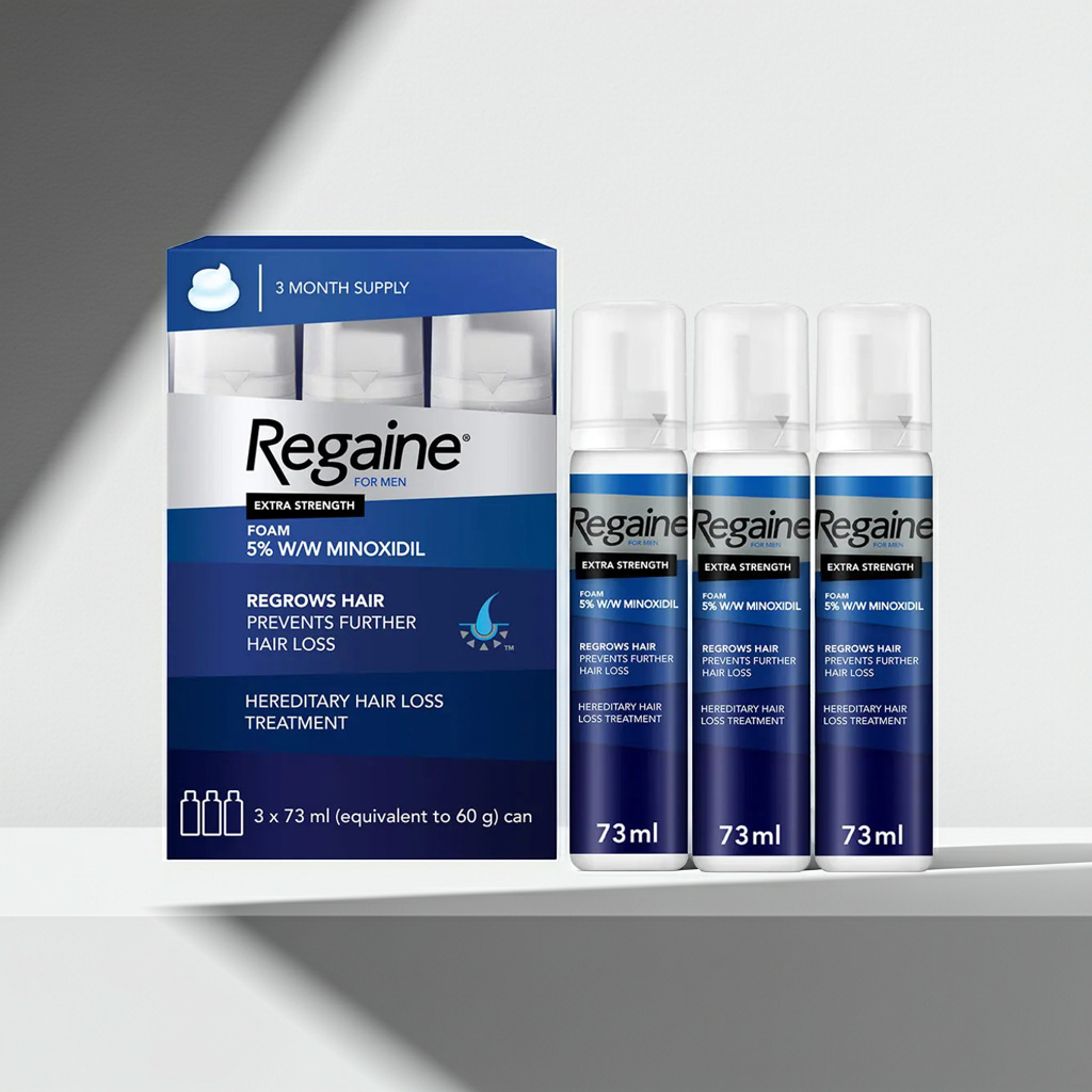 Regaine For Men 5% Hair Regrowth Foam 73ml - 3 Pack (3 Month Supply) Regaine