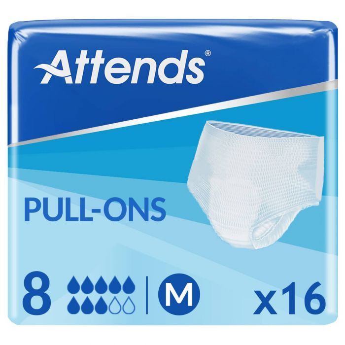 Attends Pull On 8 Medium 16's Incontinence Adult Diapers Attends