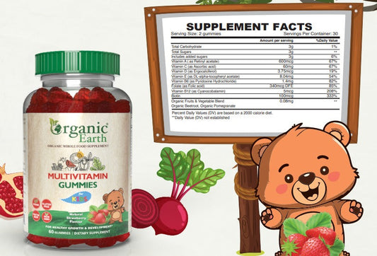 Organic Earth Multivitamin & Mineral Kids Gummies 60s