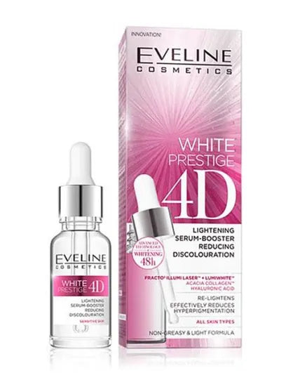 Eveline Cosmetics White Prestige 4D Lightening Serum-Booster, Reducing Discoloration For All Skin Types