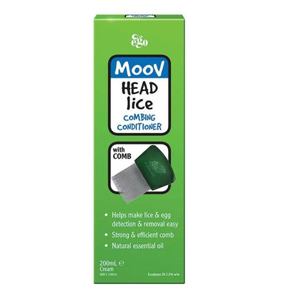 Ego Moov Head Lice Combing Conditioner, Lice Treatment Formula With Comb 200ml Ego QV