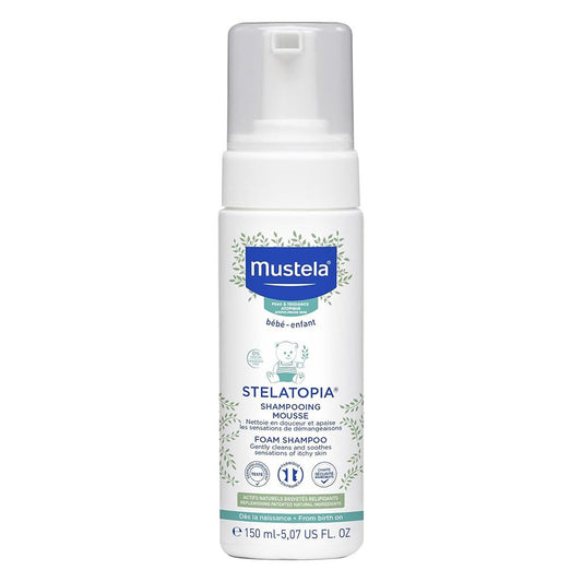Mustela Stelatopia Foam Baby Shampoo For Atopic Prone Skin, Fragrance-Free 150ml