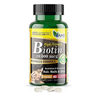 Ams Biotin 10,000 Mcg Tablet, Vitamin Supplement for Hair