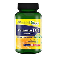 Ams Vitamin d3 10000iu Softgels for Healthy Bones &