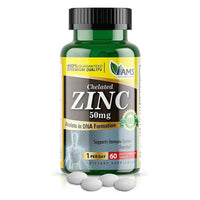 Ams Chelated Zinc 50 Mg Tablets for Immunity Support, Pack