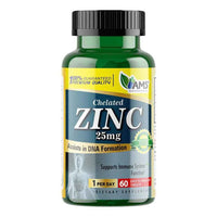 Ams Chelated Zinc 25 Mg Tablets for Immunity Support, Pack