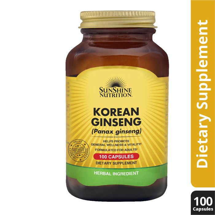Sunshine Sunshine Nutrition Korean Ginseng 100 Capsules - Image 1