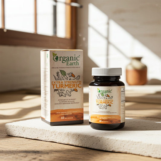 Organic Earth Extra Strength Turmeric 60 Capsules – High-Potency Curcumin