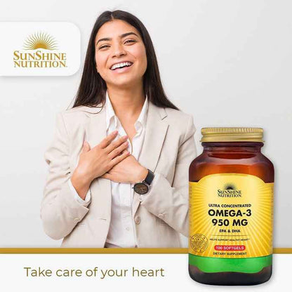 Sunshine Nutrition Ultra Concentrate Omega-3 950mg EPA & DHA 100 Softgels