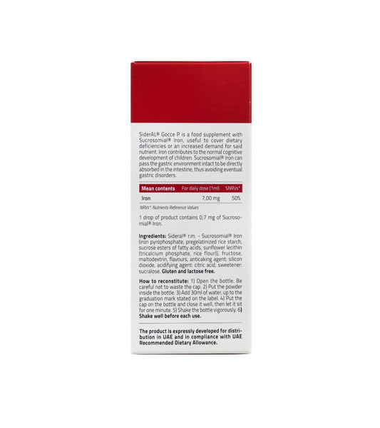 Sideral Gocce Sucrosomial® Iron Drops for Newborns – 30 mL Sideral
