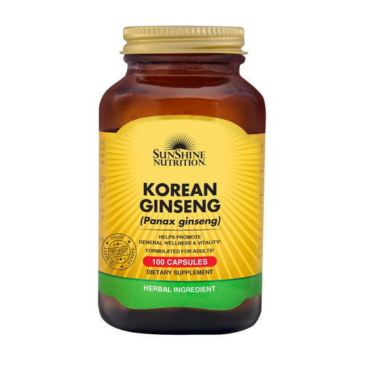 Sunshine Nutrition Korean Ginseng 100 Capsules Sunshine Nutrition