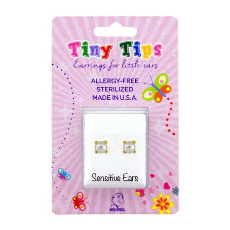 Studex Gold Plated 4Mm White Pearl Tiffany
